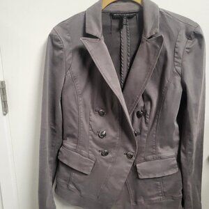 White House Black-Market Gray Double-Breasted Blazer, Size 0